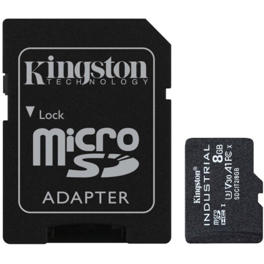 Карта пам’яті Kingston Industrial2 microSDHC 8 ГБ з SD-адаптером