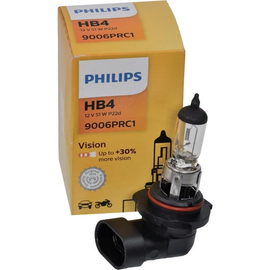 Автолампа Philips Vision HB4 P22d 55 W прозрачная 9006PRC1