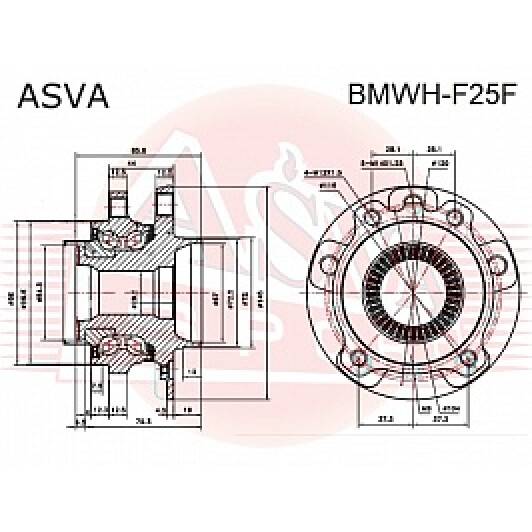 Комплект ступицы колеса Asva BMWHF25F