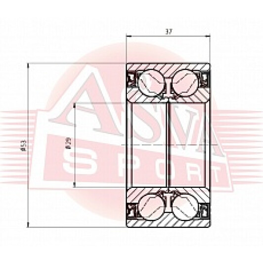 Підшипник ступиці колеса Asva DAC29530037