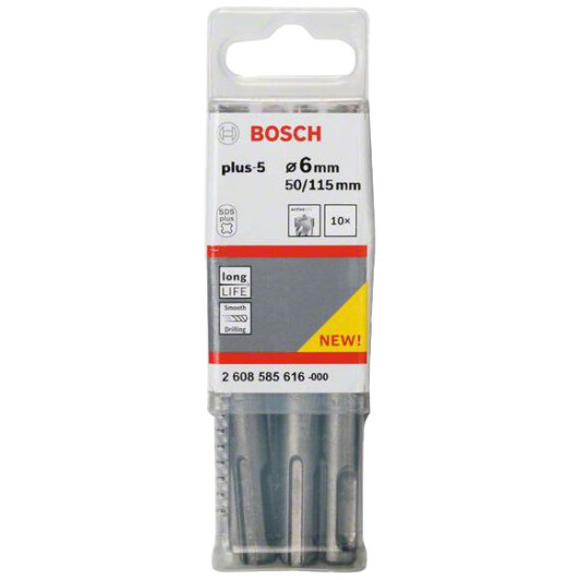 Набір бурів Bosch 2608585616 спіральних по бетону 6 мм 10 шт.