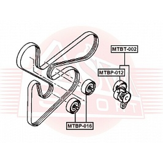 Натяжний ролик поліклинового ременя Asva MTBT002