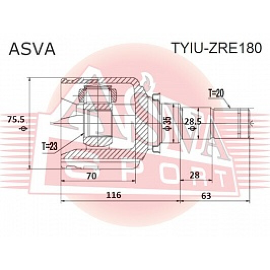 ШРУС Asva TYIUZRE180