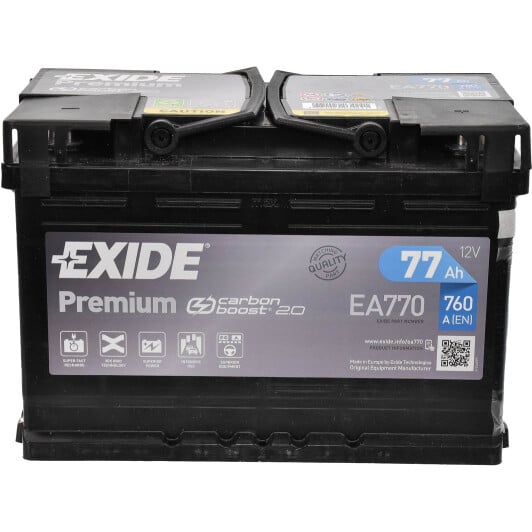 Аккумулятор Exide 6 CT-77-R Premium EA770