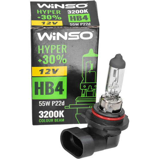 Автолампа Winso Hyper +30% HB4 P22d 55 W прозрачная 712600