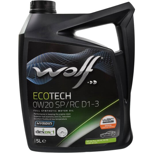 Моторное масло Wolf EcoTech SP/RC D1-3 0W-20 5 л на Chevrolet Matiz