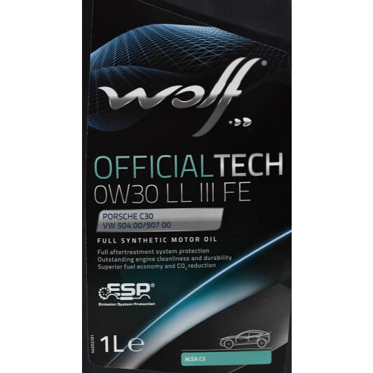 Моторное масло Wolf Officialtech LL III FE 0W-30 1 л на Lexus RX