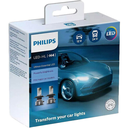 Автолампа Philips Ultinon LED H4 P43t 21 W 11342UE2X2