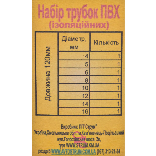 Набір термоусадок Струм 0412001 колір чорний