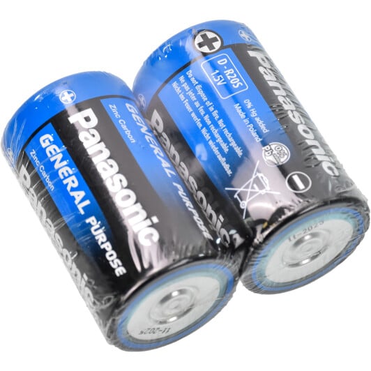 Батарейка Panasonic General Purpose R20BER2P D 1,5 V 2 шт