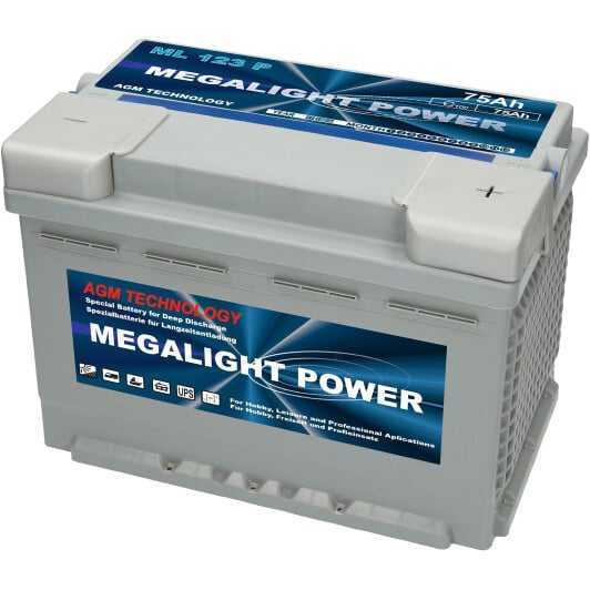 Тяговый аккумулятор Megalight ML 123 P MEGALIGHT75 75 Ач 12 В