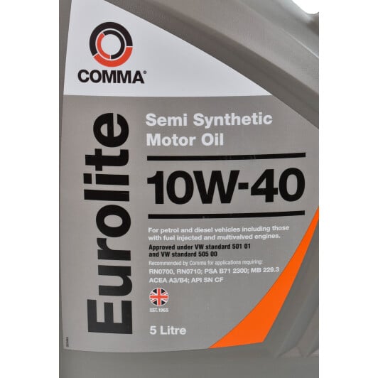 Моторное масло Comma Eurolite 10W-40 5 л на Fiat 500