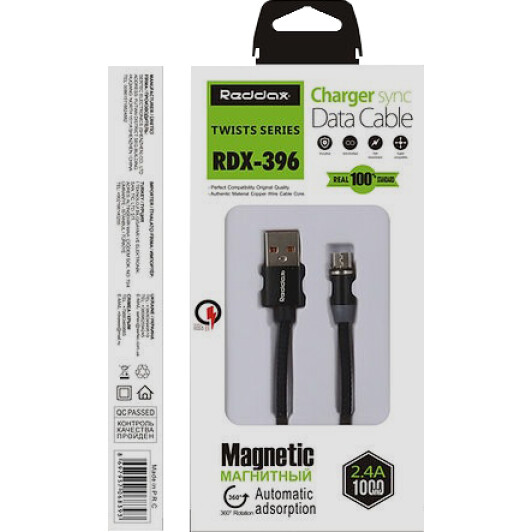 Кабель Reddax Twists Series RDX-396-BK USB - Apple Lightning 1 м
