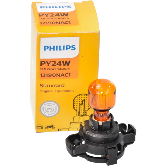 Автолампа Philips Standard PY24W PGU20/4 24 W оранжевая 12190C1