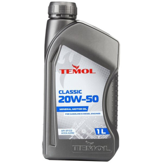 Моторное масло TEMOL Classic 20W-50 1 л на Toyota Paseo