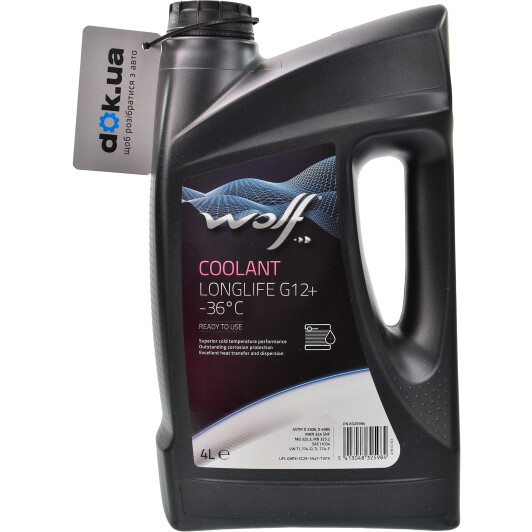 Готовий антифриз Wolf Coolant Longlife G12+ червоний -36 °C 4 л