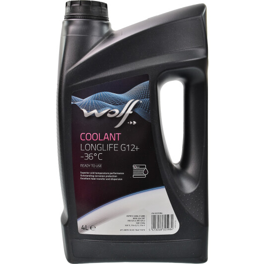 Готовий антифриз Wolf Coolant Longlife G12+ червоний -36 °C 4 л