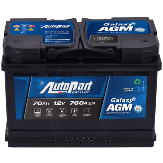Аккумулятор AutoParts 6 CT-70-R Galaxy AGM ARL070-AGM