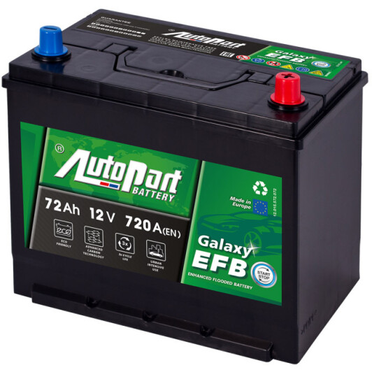 Акумулятор AutoParts 6 CT-72-R Galaxy EFB Japanese ARL072-EFBJ