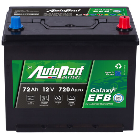 Акумулятор AutoParts 6 CT-72-R Galaxy EFB Japanese ARL072-EFBJ