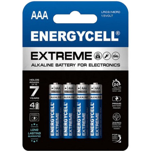 Батарейка Energycell Extreme EN24EX-B4 AAA (мизинчиковая) 1,5 V 4 шт