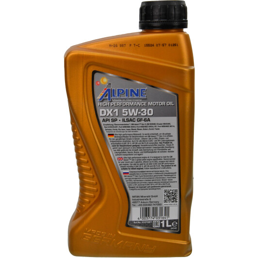 Масло Alpine DX1 5W-30 1 л на Isuzu Rodeo