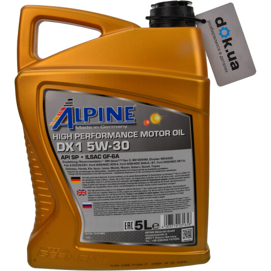 Олива Alpine DX1 5W-30 5 л на Isuzu Rodeo