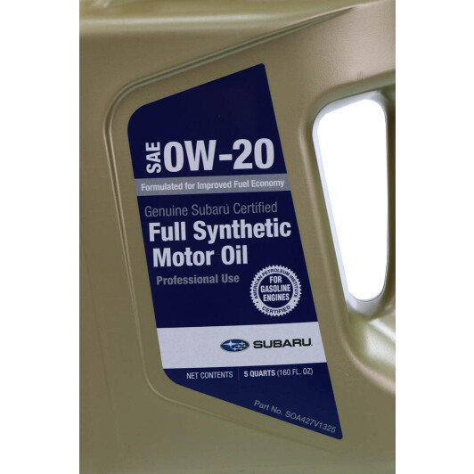 Олива Subaru Synthetic Motor Oil 0W-20 4,73 л на Isuzu Rodeo