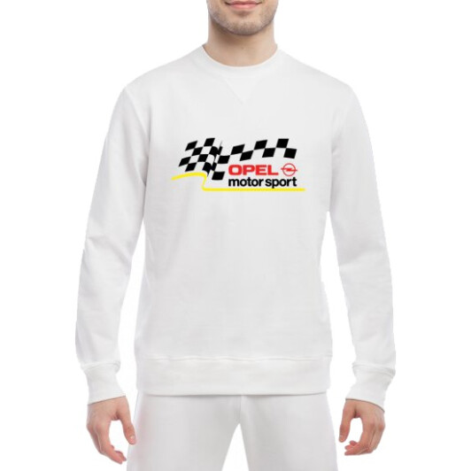 Свитшот мужской Globuspioner Opel Motor Sport спереди класический рукав белый XXL