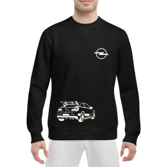 Свитшот мужской Globuspioner Opel 100 спереди класический рукав чёрный M