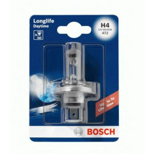 Автолампа Bosch Longlife Daytime H4 P43t 55 W 60 W 1987301054