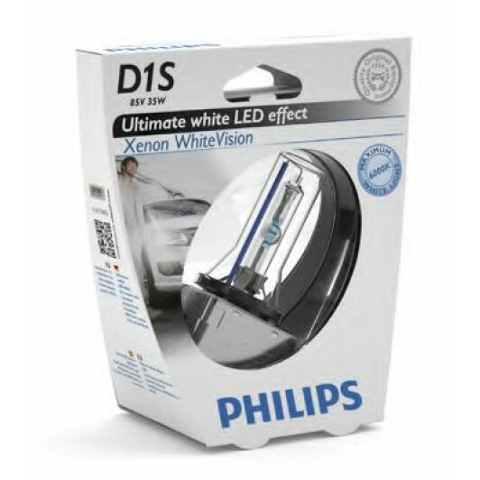 Автолампа Philips Xenon WhiteVision D1S PK32d-2 35 W прозора 85415WHVS1