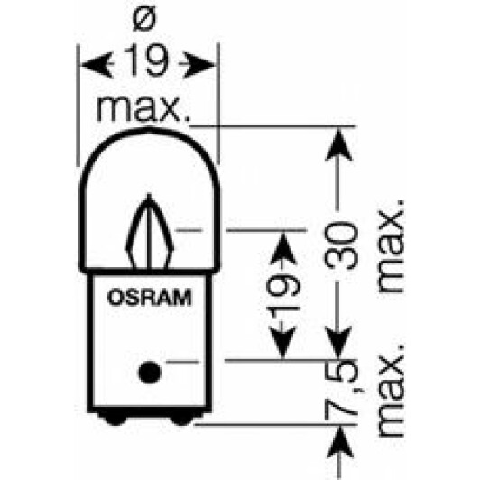 Автолампа Osram Original R5W BA15d прозрачная 5626