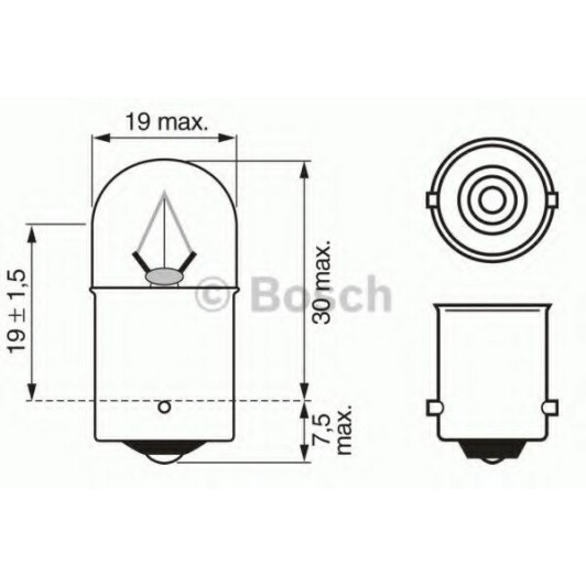 Автолампа Bosch R10W BA15s 10 W 1987302506