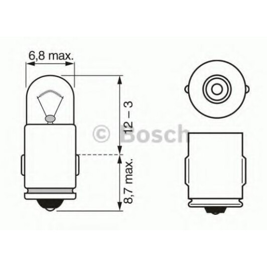 Автолампа Bosch Trucklight T3W BA7s 3 W прозора 1987302519