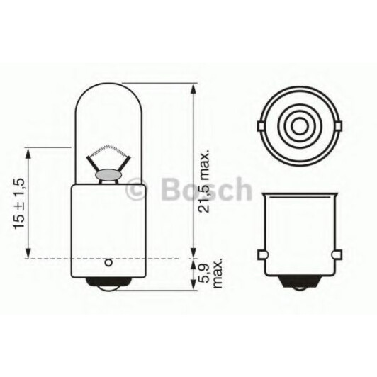 Автолампа Bosch T4W BA9s 4 W 1987302525