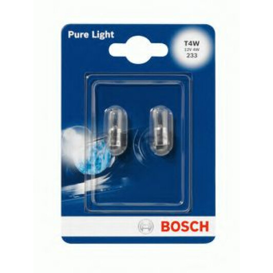 Автолампа Bosch Pure Light T4W BA9s 4 W прозора 1987301023