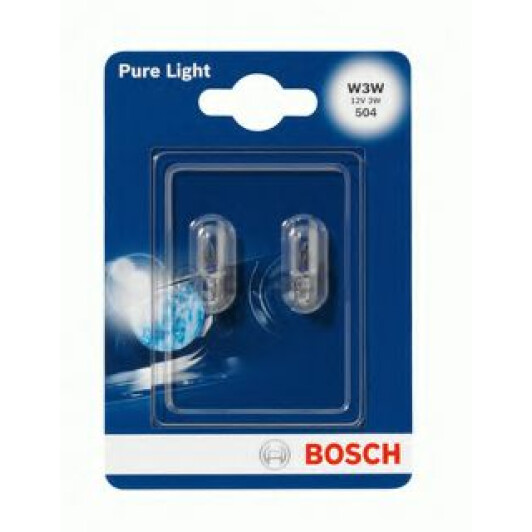 Автолампа Bosch Pure Light W3W W2,1x9,5d 3 W прозрачная 1987301028