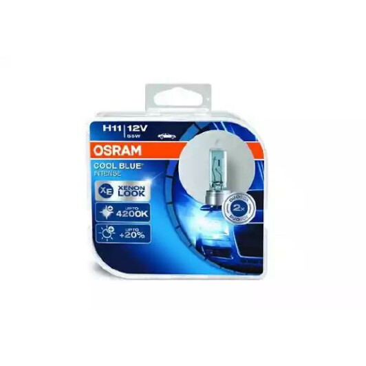 Автолампа Osram Cool Blue Intense H11 PGJ19-2 55 W светло-голубая 64211cbihcb