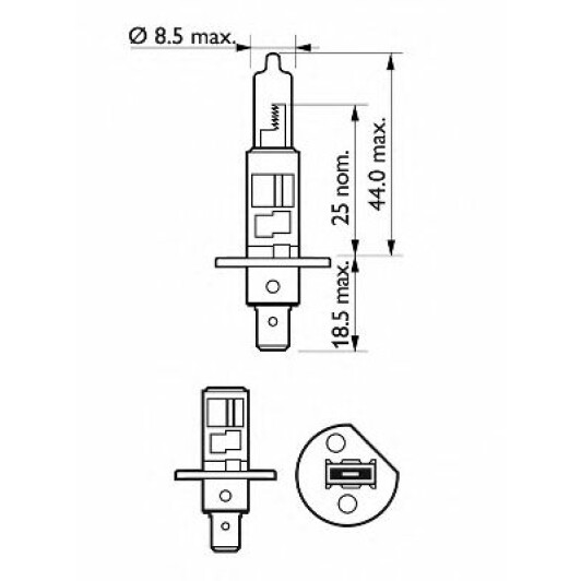 Автолампа Philips Rally H1 P14,5s 100 W прозрачная 12454RAC1