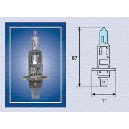 Автолампа Magneti Marelli H1 P14,5s 55 W синяя 002601100000