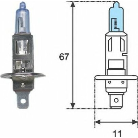 Автолампа Magneti Marelli H1 P14,5s 55 W синяя 002601100000