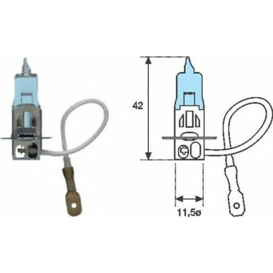 Автолампа Magneti Marelli H3 PK22s 55 W синяя 002604100000