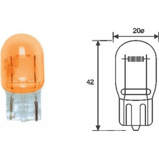 Автолампа Magneti Marelli WY21W W3x16d 21 W оранжевая 002052300000