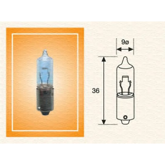 Автолампа Magneti Marelli H21W BAY9s 21 W прозрачная 002052500000