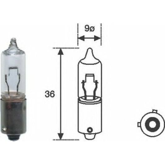 Автолампа Magneti Marelli H21W BAY9s 21 W прозрачная 002052500000