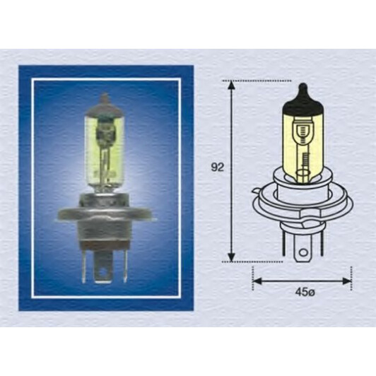 Автолампа Magneti Marelli H4 P43t 55 W 60 W прозрачная 002575100000