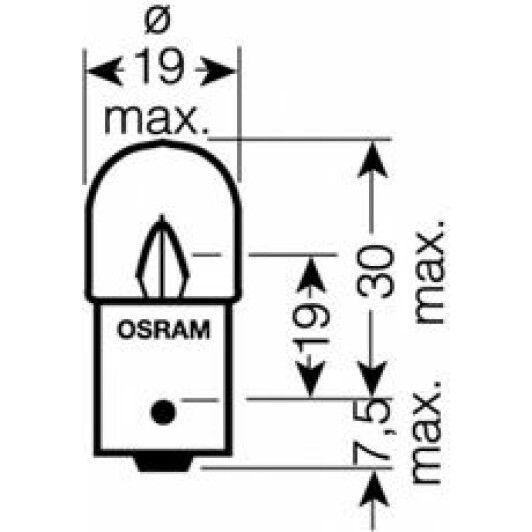 Автолампа Osram R10W BA15s 12,5 W прозора 5637tsp