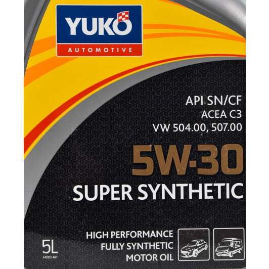 Моторна олива Yuko Super Synthetic C3 5W-30 5 л на Fiat Freemont
