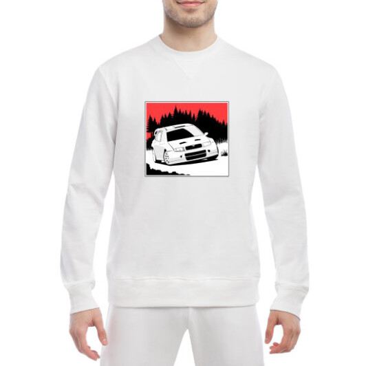 Свитшот мужской Globuspioner Skoda Art спереди класический рукав белый M